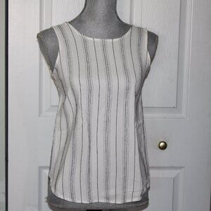 Loft Black White Stripe Blouse